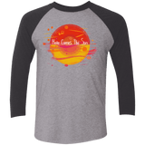 T-Shirts Premium Heather/Vintage Black / X-Small Here Comes The Sun (1) Men's Triblend 3/4 Sleeve