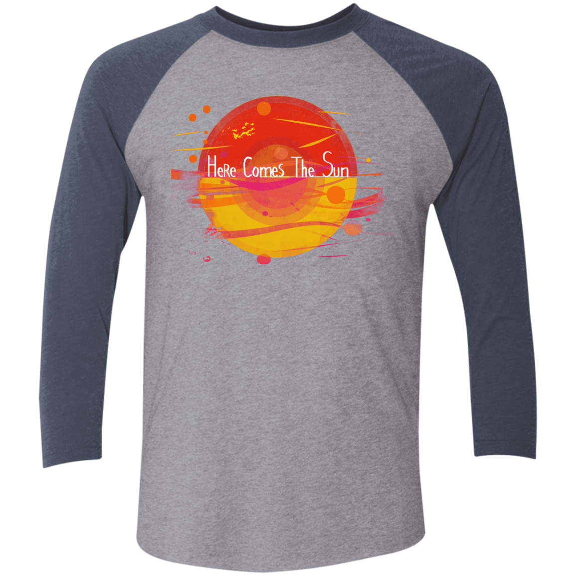 T-Shirts Premium Heather/Vintage Navy / X-Small Here Comes The Sun (1) Men's Triblend 3/4 Sleeve