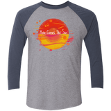 T-Shirts Premium Heather/Vintage Navy / X-Small Here Comes The Sun (1) Men's Triblend 3/4 Sleeve