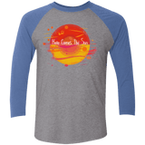 T-Shirts Premium Heather/Vintage Royal / X-Small Here Comes The Sun (1) Men's Triblend 3/4 Sleeve