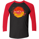 T-Shirts Vintage Black/Vintage Red / X-Small Here Comes The Sun (1) Men's Triblend 3/4 Sleeve