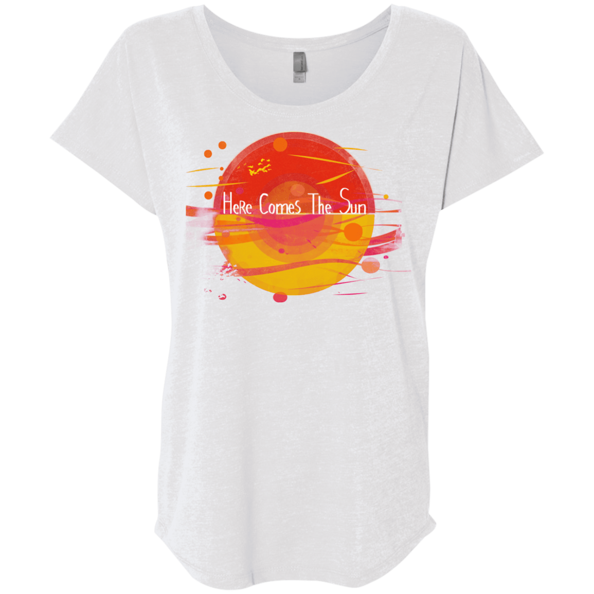 T-Shirts Heather White / X-Small Here Comes The Sun (1) Triblend Dolman Sleeve