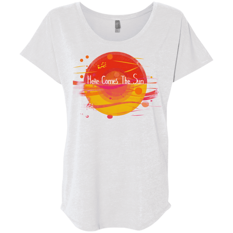 T-Shirts Heather White / X-Small Here Comes The Sun (1) Triblend Dolman Sleeve