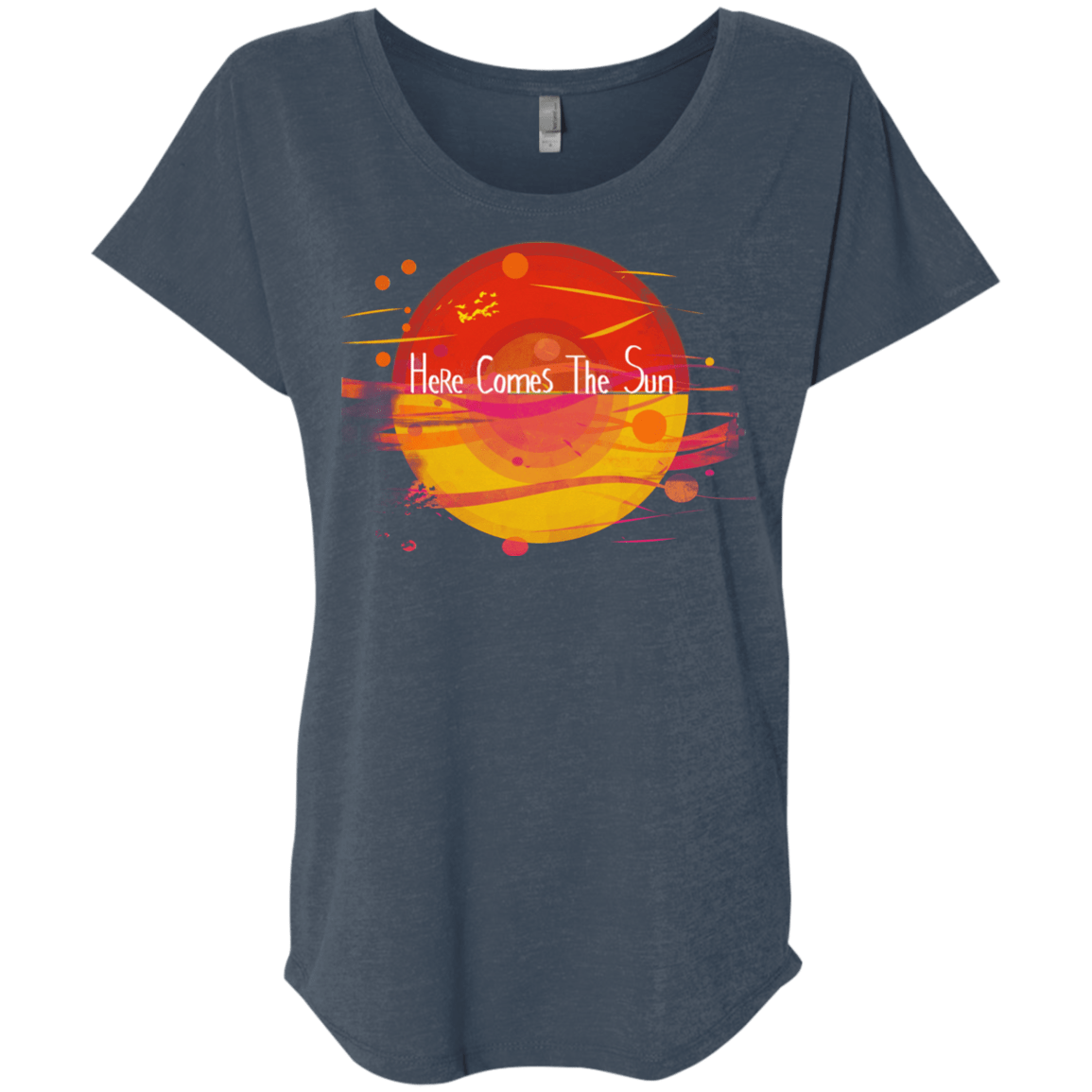 T-Shirts Indigo / X-Small Here Comes The Sun (1) Triblend Dolman Sleeve