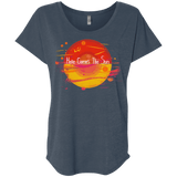 T-Shirts Indigo / X-Small Here Comes The Sun (1) Triblend Dolman Sleeve