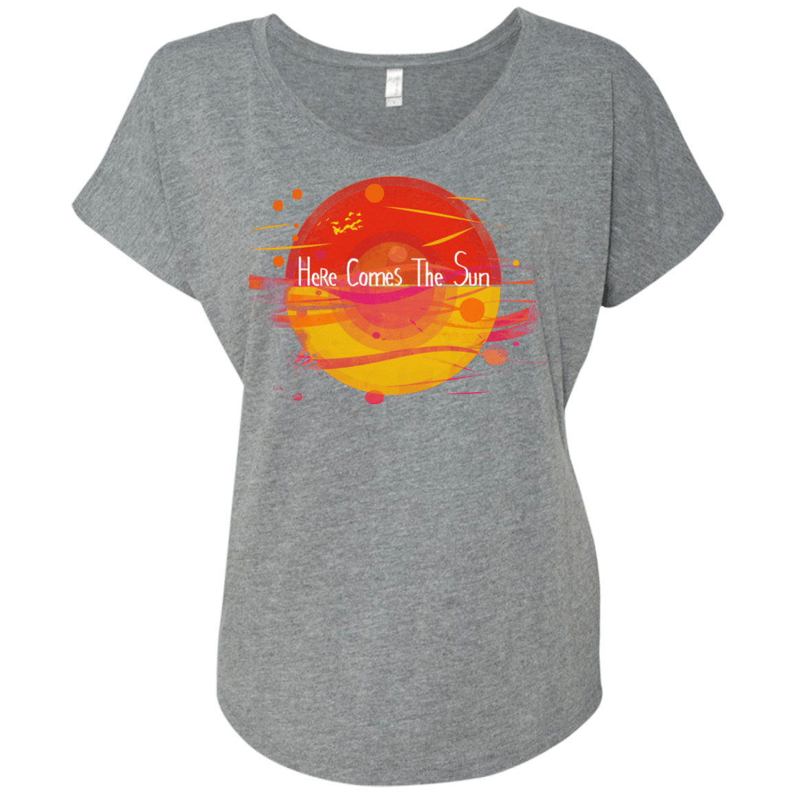 T-Shirts Premium Heather / X-Small Here Comes The Sun (1) Triblend Dolman Sleeve