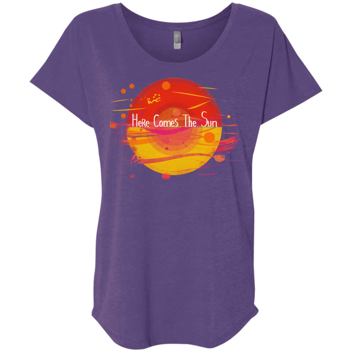 T-Shirts Purple Rush / X-Small Here Comes The Sun (1) Triblend Dolman Sleeve