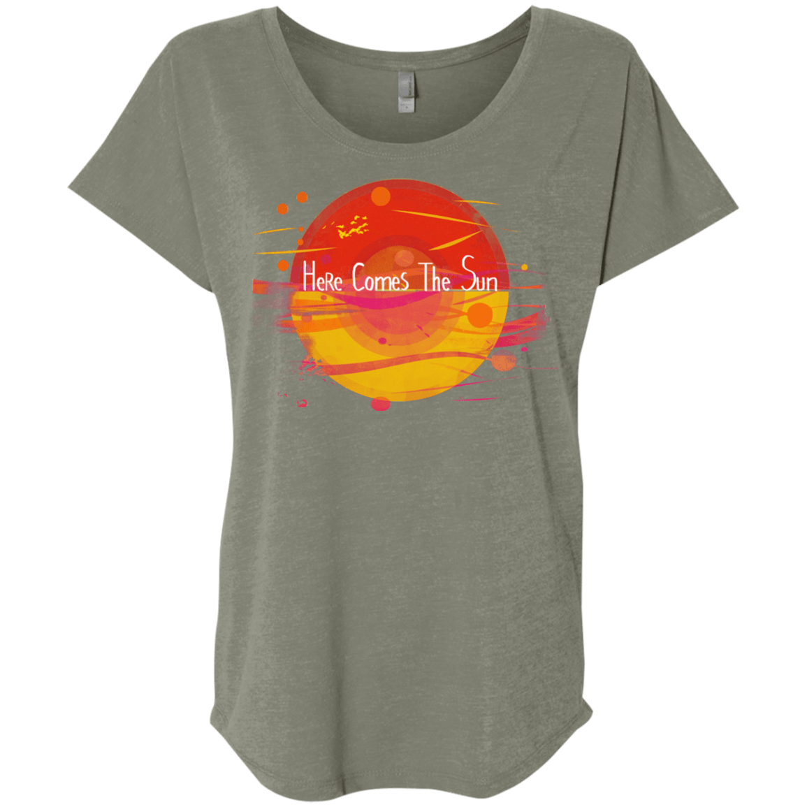 T-Shirts Venetian Grey / X-Small Here Comes The Sun (1) Triblend Dolman Sleeve
