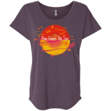T-Shirts Vintage Purple / X-Small Here Comes The Sun (1) Triblend Dolman Sleeve