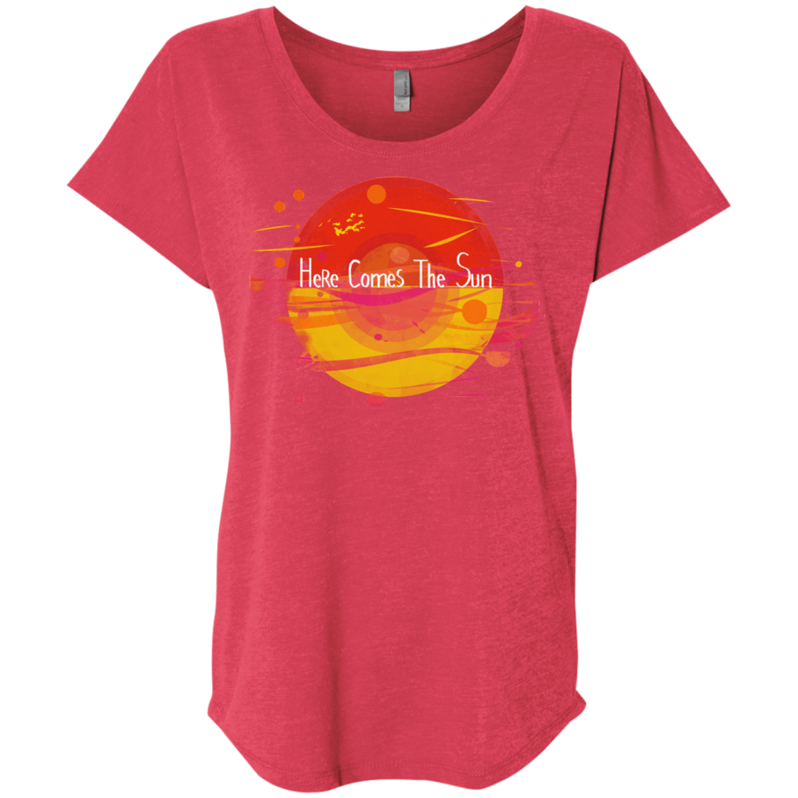 T-Shirts Vintage Red / X-Small Here Comes The Sun (1) Triblend Dolman Sleeve