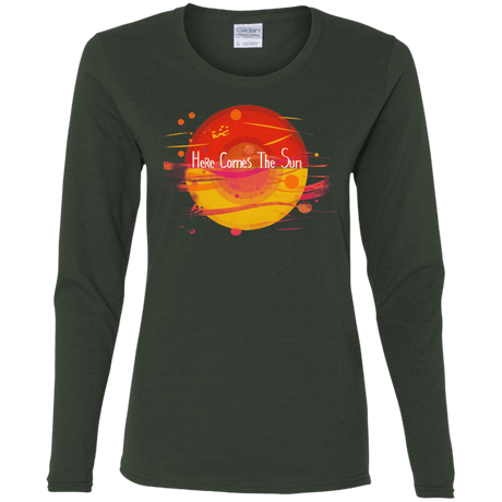 T-Shirts Forest / S Here Comes The Sun (1) Women's Long Sleeve T-Shirt