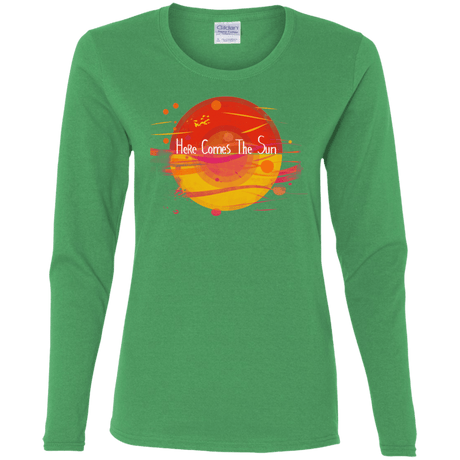 T-Shirts Irish Green / S Here Comes The Sun (1) Women's Long Sleeve T-Shirt