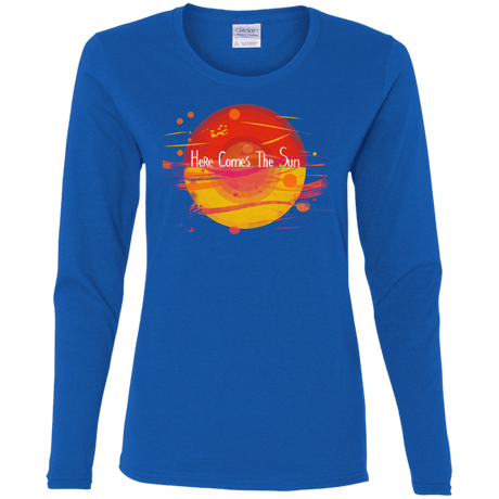 T-Shirts Royal / S Here Comes The Sun (1) Women's Long Sleeve T-Shirt