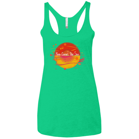 T-Shirts Envy / X-Small Here Comes The Sun (1) Women's Triblend Racerback Tank