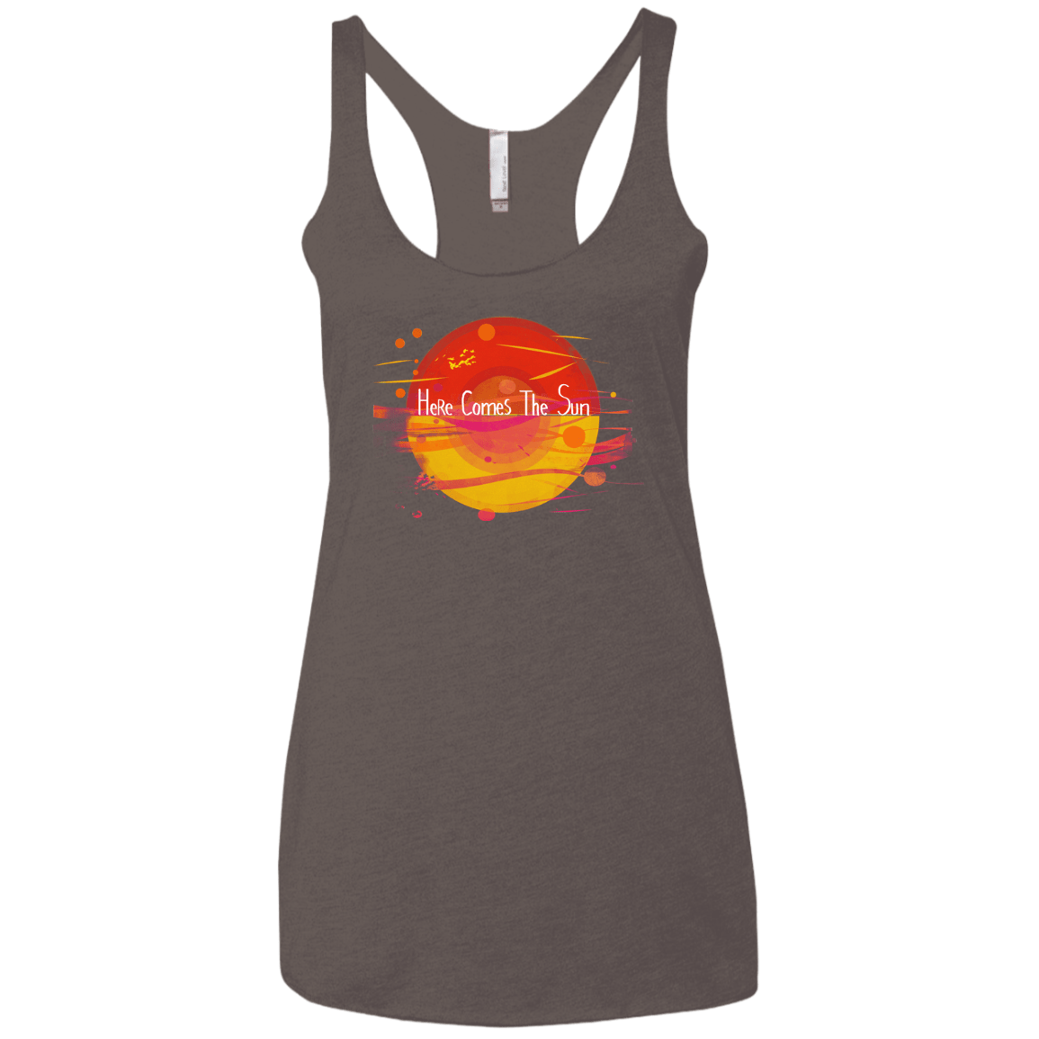 T-Shirts Macchiato / X-Small Here Comes The Sun (1) Women's Triblend Racerback Tank