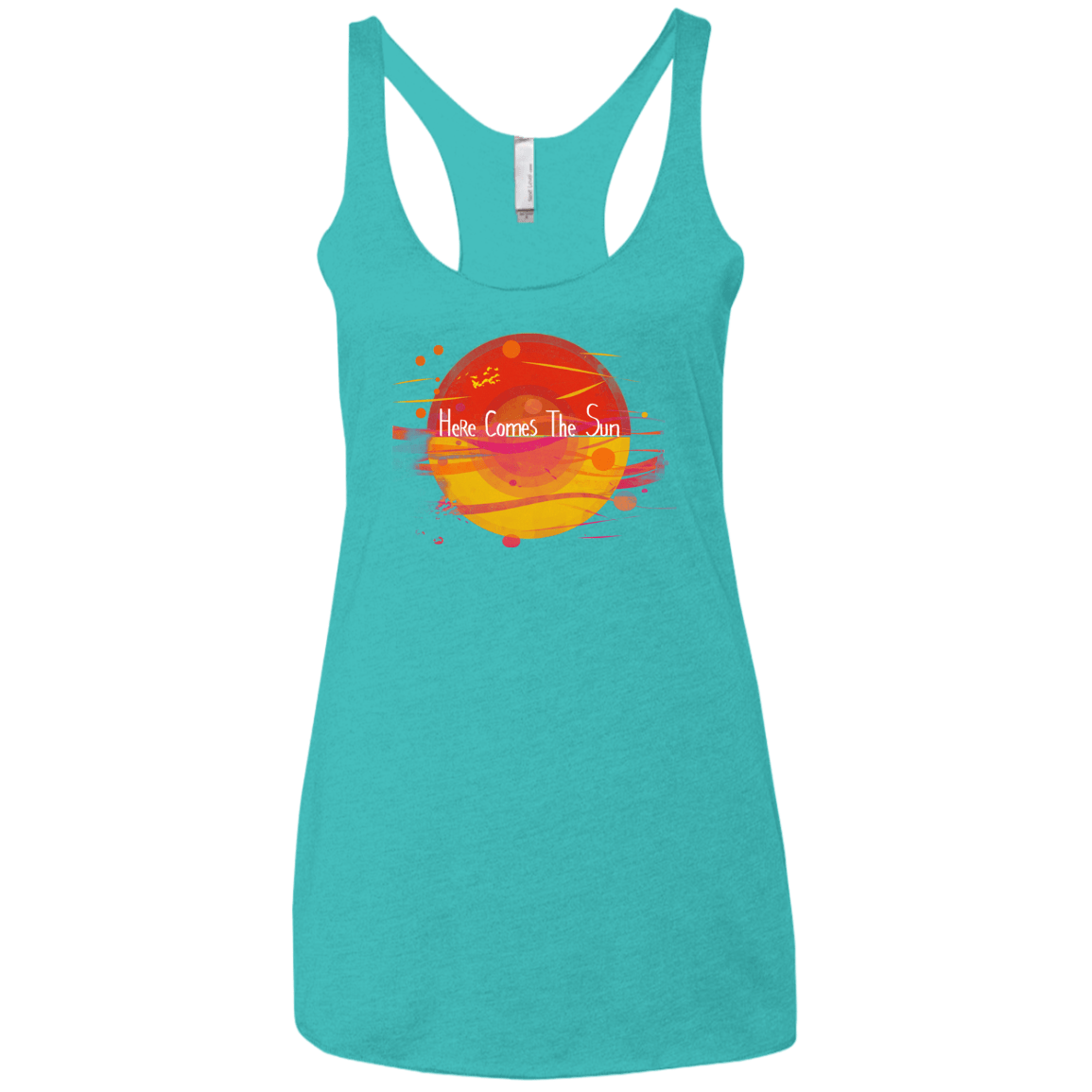 T-Shirts Tahiti Blue / X-Small Here Comes The Sun (1) Women's Triblend Racerback Tank