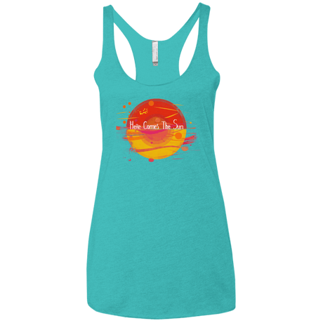 T-Shirts Tahiti Blue / X-Small Here Comes The Sun (1) Women's Triblend Racerback Tank