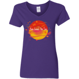 T-Shirts Purple / S Here Comes The Sun (1) Women's V-Neck T-Shirt