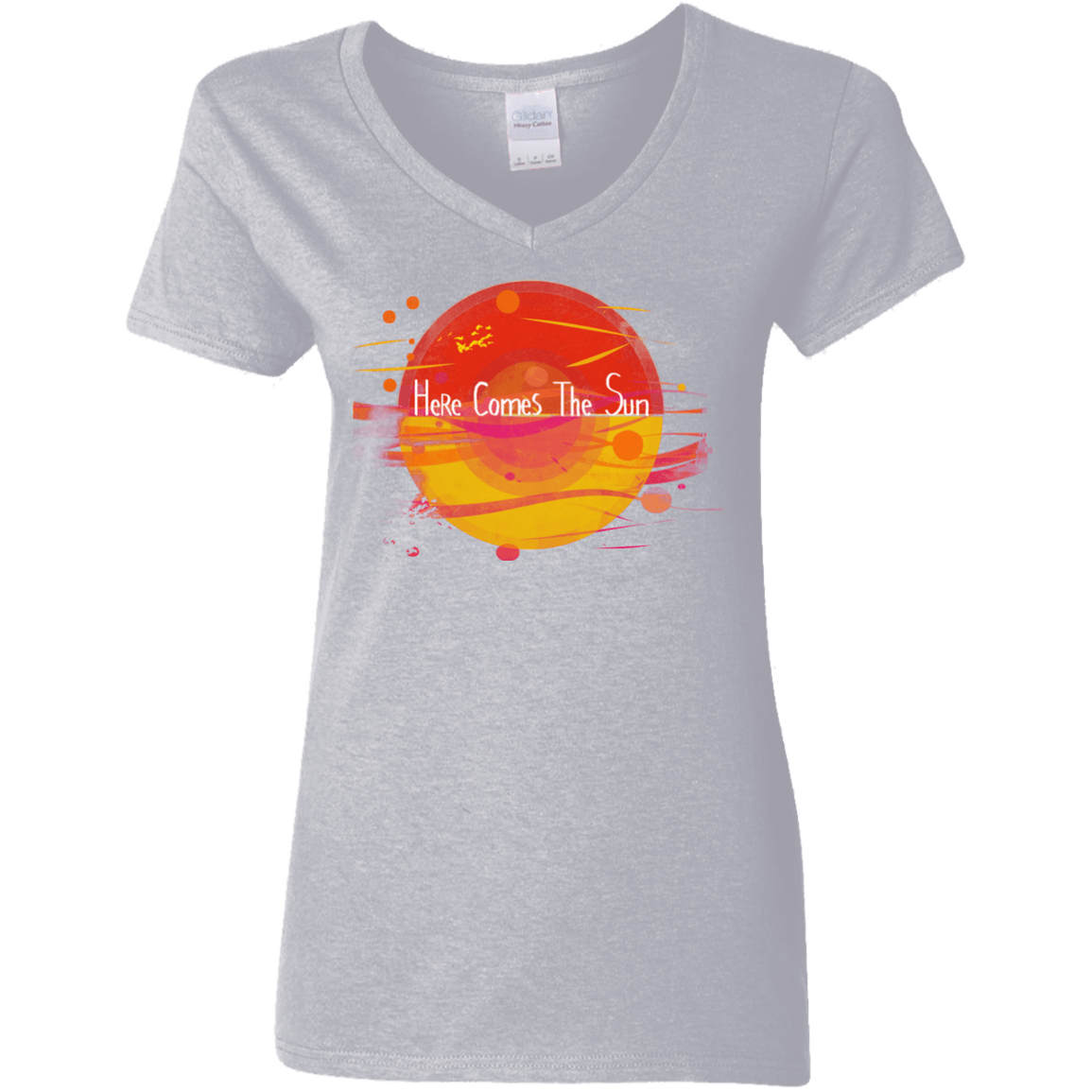 T-Shirts Sport Grey / S Here Comes The Sun (1) Women's V-Neck T-Shirt