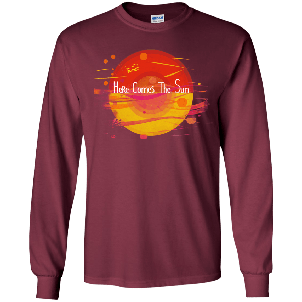 T-Shirts Maroon / YS Here Comes The Sun (1) Youth Long Sleeve T-Shirt