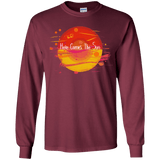 T-Shirts Maroon / YS Here Comes The Sun (1) Youth Long Sleeve T-Shirt