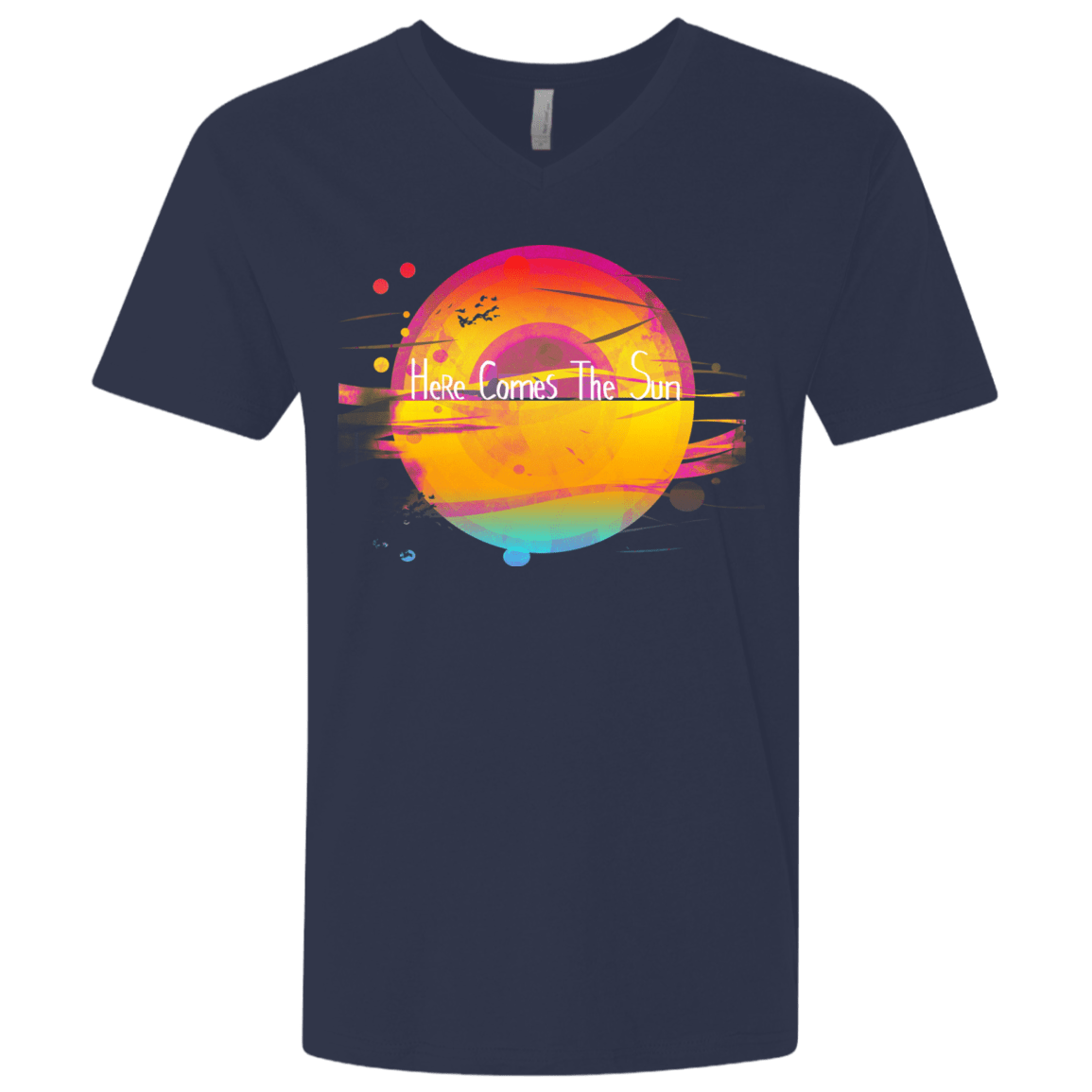 T-Shirts Midnight Navy / X-Small Here Comes The Sun (2) Men's Premium V-Neck