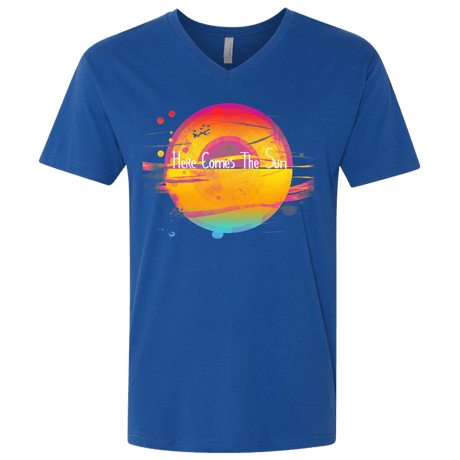 T-Shirts Royal / X-Small Here Comes The Sun (2) Men's Premium V-Neck