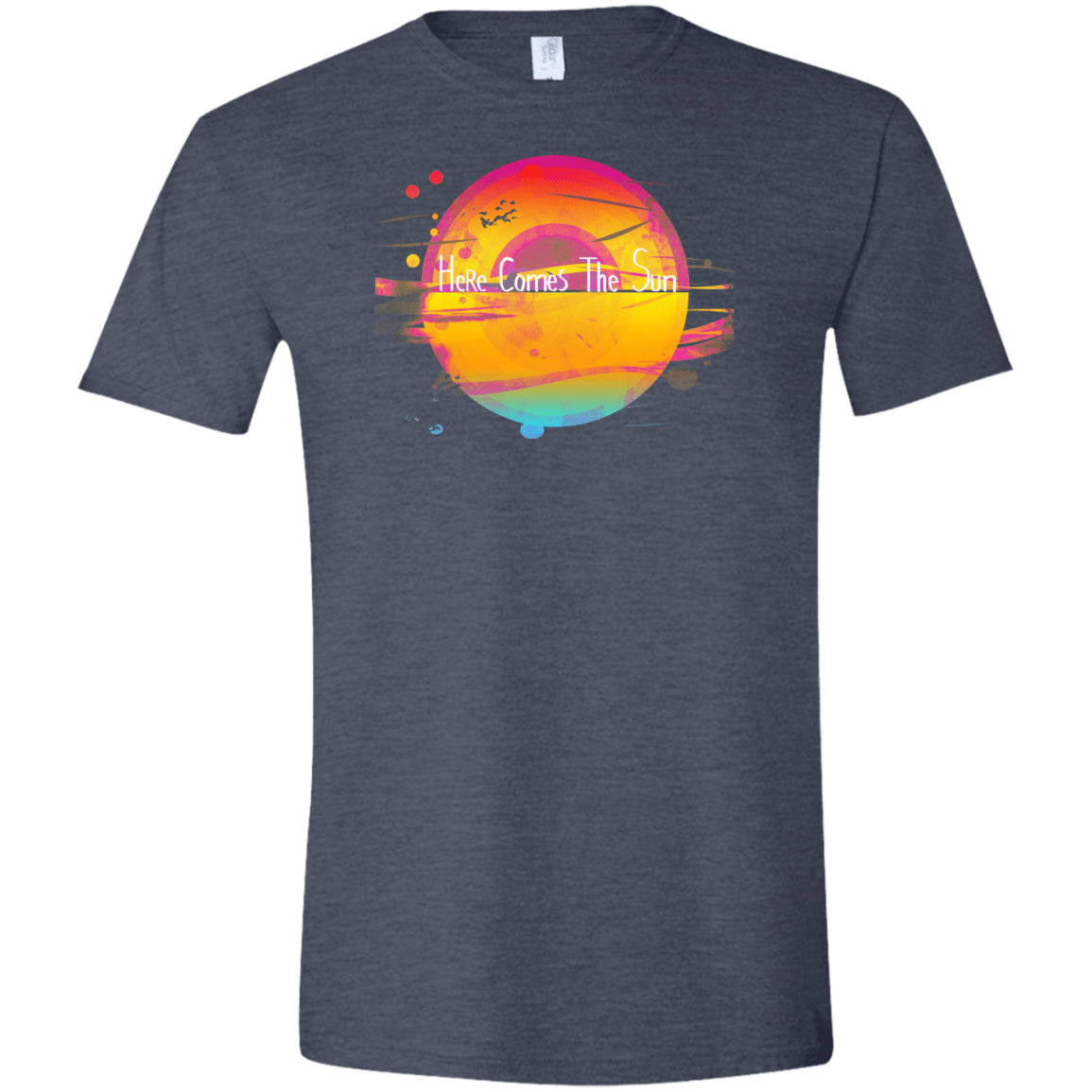T-Shirts Heather Navy / S Here Comes The Sun (2) Men's Semi-Fitted Softstyle
