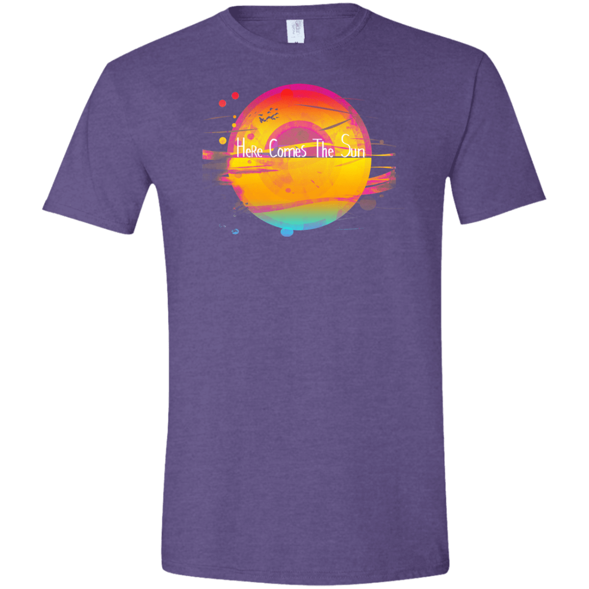 T-Shirts Heather Purple / S Here Comes The Sun (2) Men's Semi-Fitted Softstyle