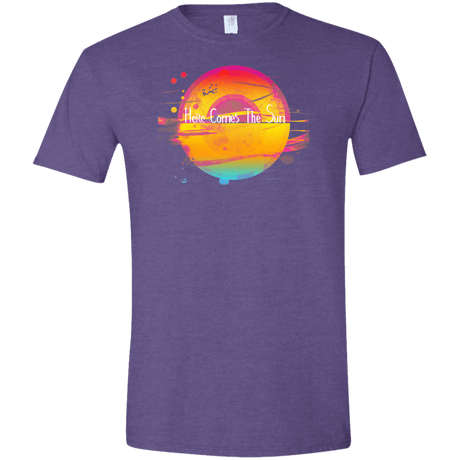 T-Shirts Heather Purple / S Here Comes The Sun (2) Men's Semi-Fitted Softstyle