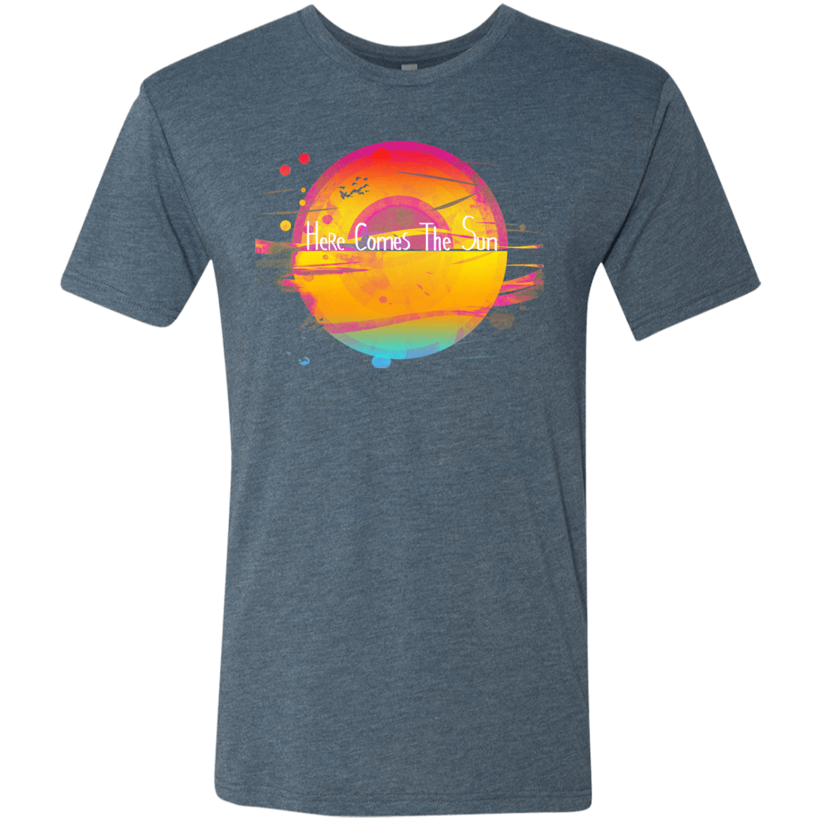 T-Shirts Indigo / S Here Comes The Sun (2) Men's Triblend T-Shirt