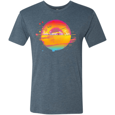T-Shirts Indigo / S Here Comes The Sun (2) Men's Triblend T-Shirt