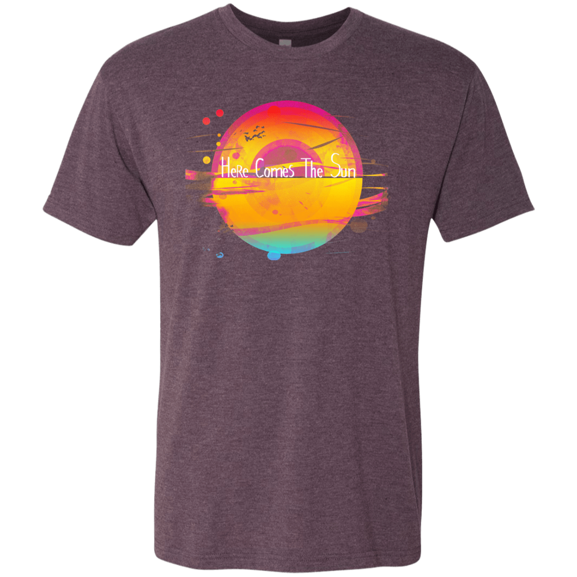 T-Shirts Vintage Purple / S Here Comes The Sun (2) Men's Triblend T-Shirt
