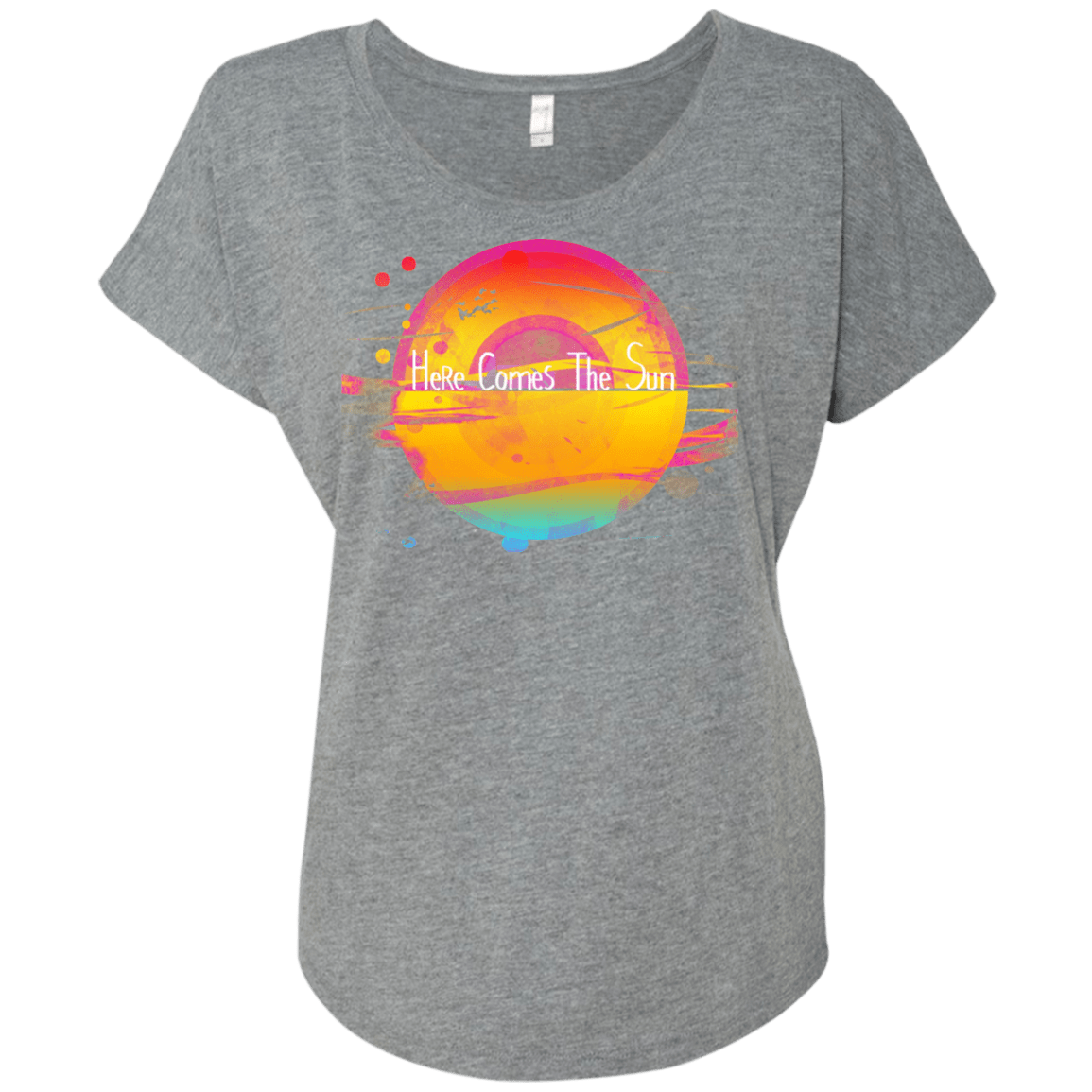 T-Shirts Premium Heather / X-Small Here Comes The Sun (2) Triblend Dolman Sleeve