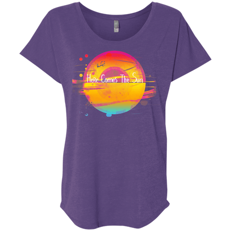 T-Shirts Purple Rush / X-Small Here Comes The Sun (2) Triblend Dolman Sleeve