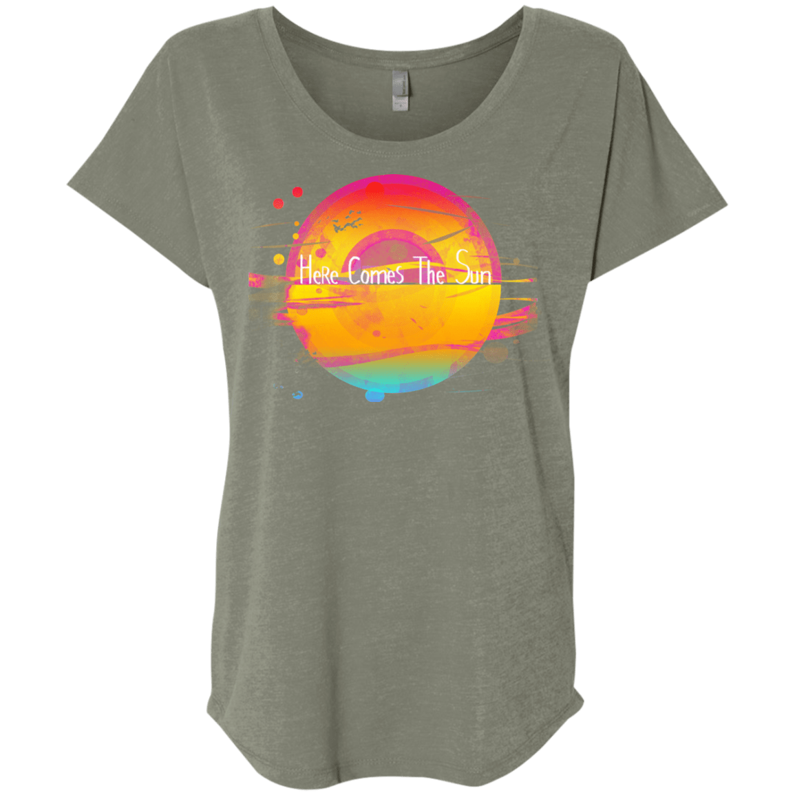 T-Shirts Venetian Grey / X-Small Here Comes The Sun (2) Triblend Dolman Sleeve