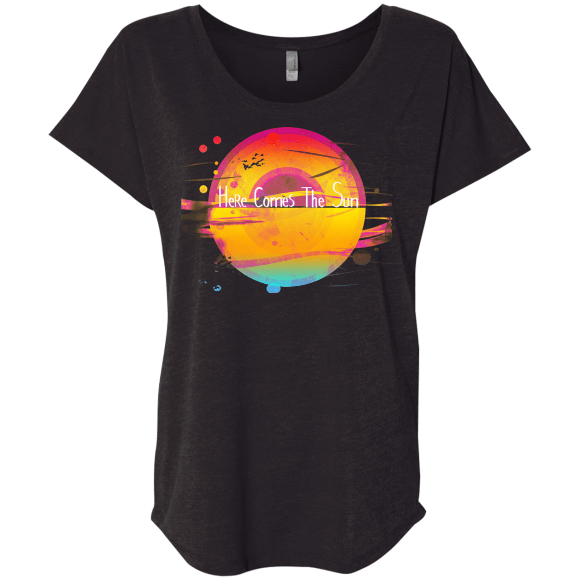 T-Shirts Vintage Black / X-Small Here Comes The Sun (2) Triblend Dolman Sleeve