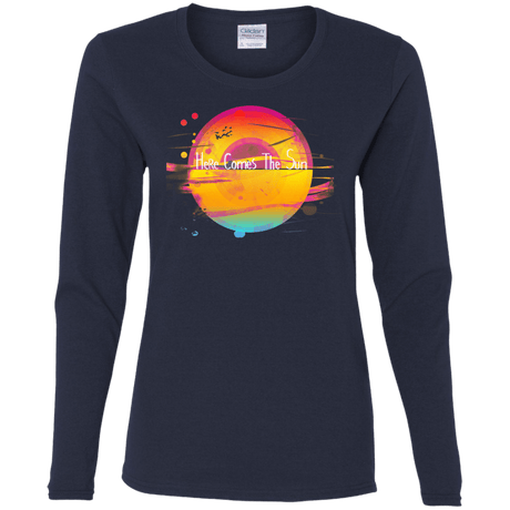 T-Shirts Navy / S Here Comes The Sun (2) Women's Long Sleeve T-Shirt