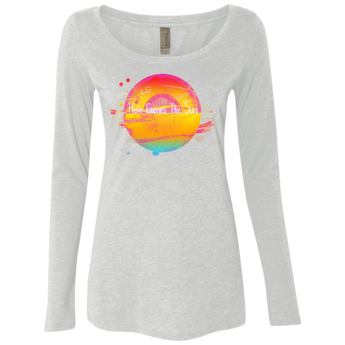 T-Shirts Heather White / S Here Comes The Sun (2) Women's Triblend Long Sleeve Shirt