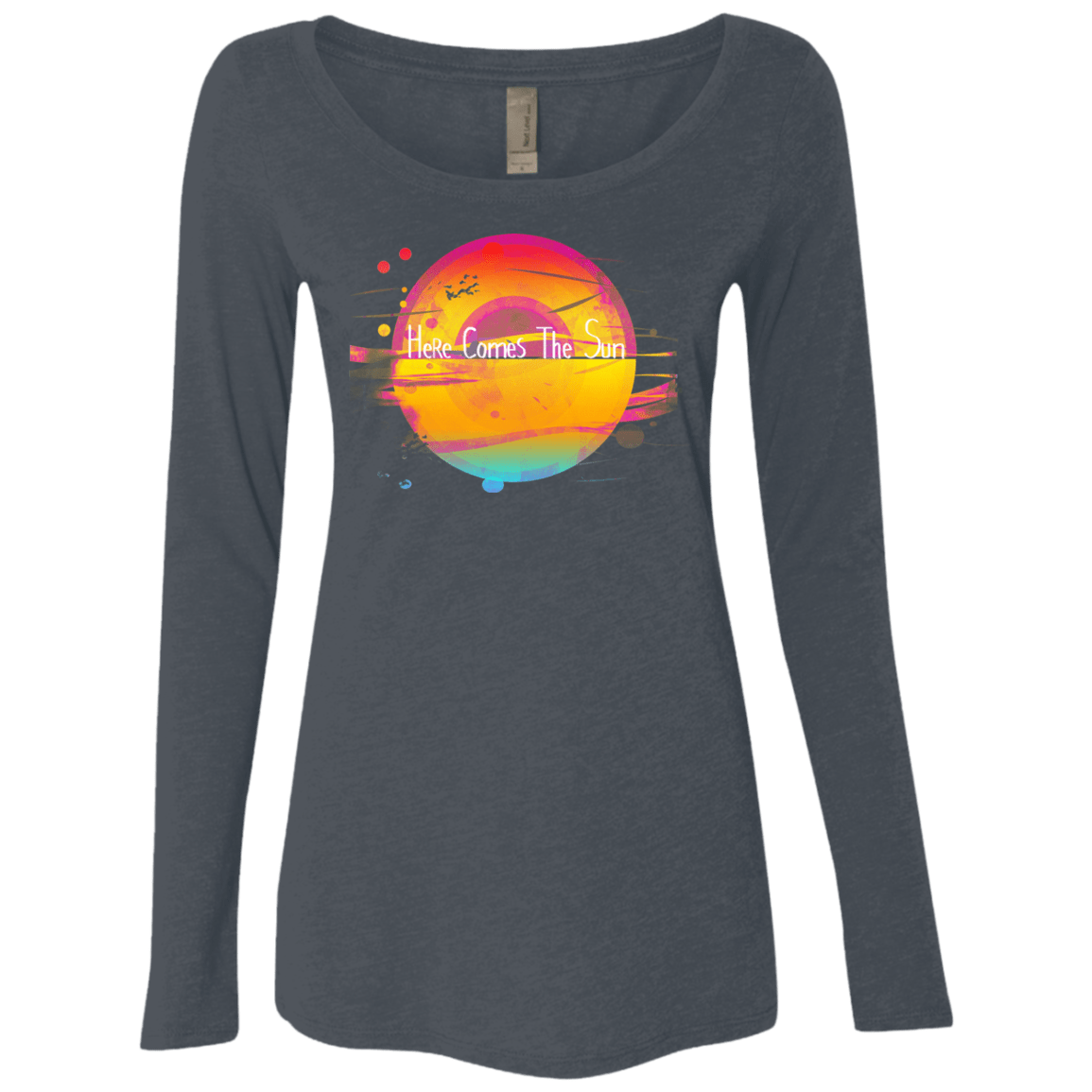 T-Shirts Vintage Navy / S Here Comes The Sun (2) Women's Triblend Long Sleeve Shirt