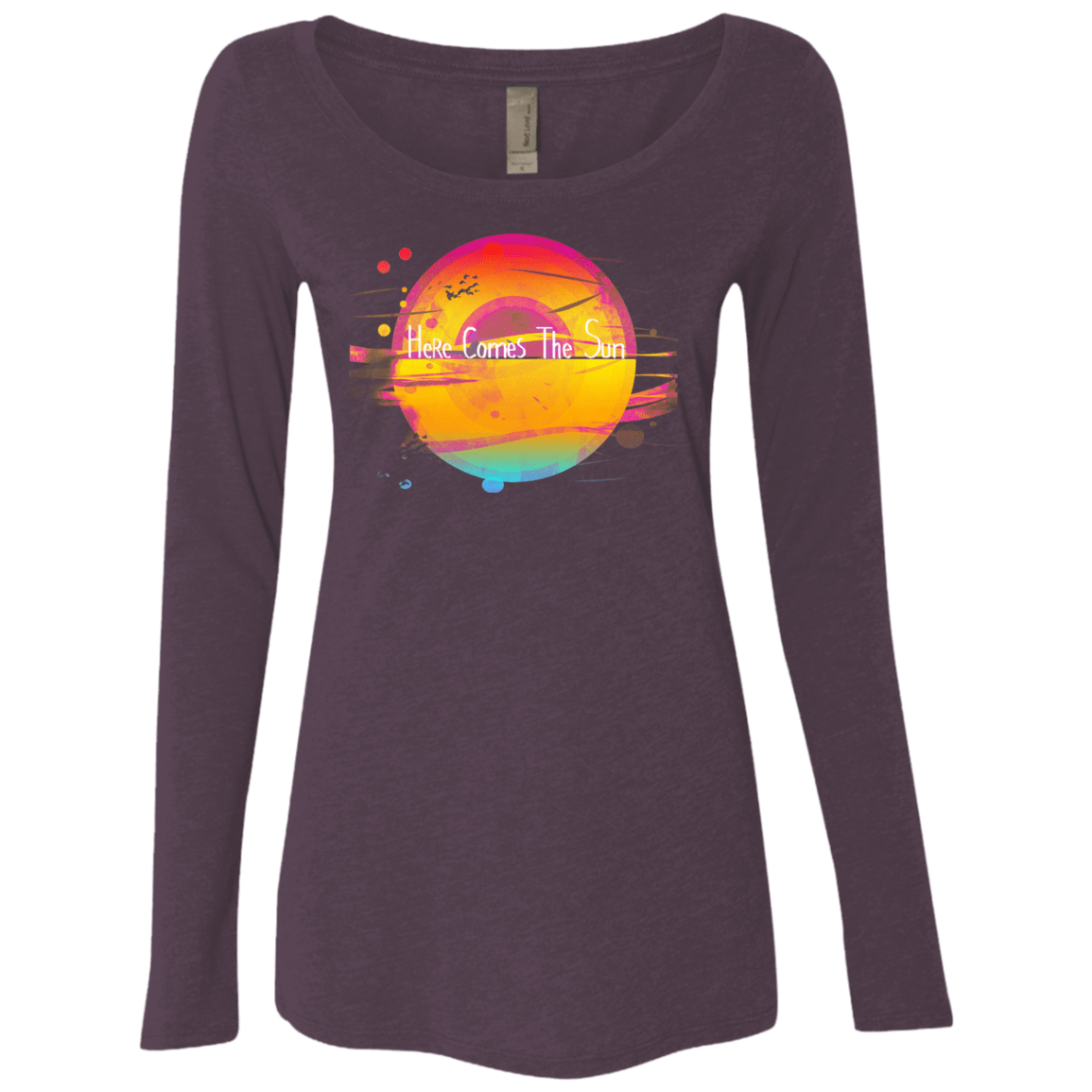 T-Shirts Vintage Purple / S Here Comes The Sun (2) Women's Triblend Long Sleeve Shirt