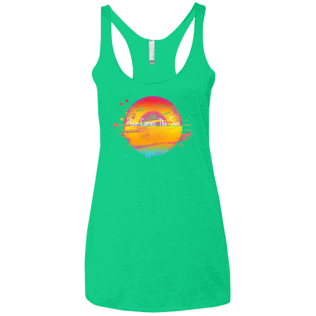 T-Shirts Envy / X-Small Here Comes The Sun (2) Women's Triblend Racerback Tank