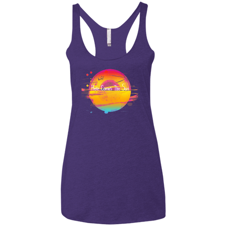T-Shirts Purple Rush / X-Small Here Comes The Sun (2) Women's Triblend Racerback Tank