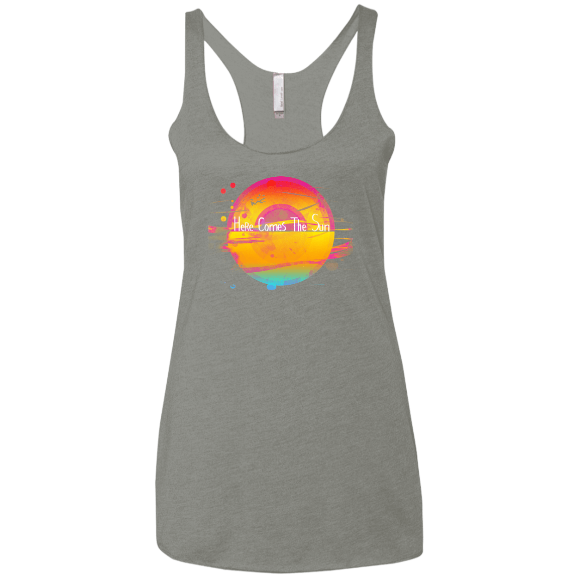 T-Shirts Venetian Grey / X-Small Here Comes The Sun (2) Women's Triblend Racerback Tank