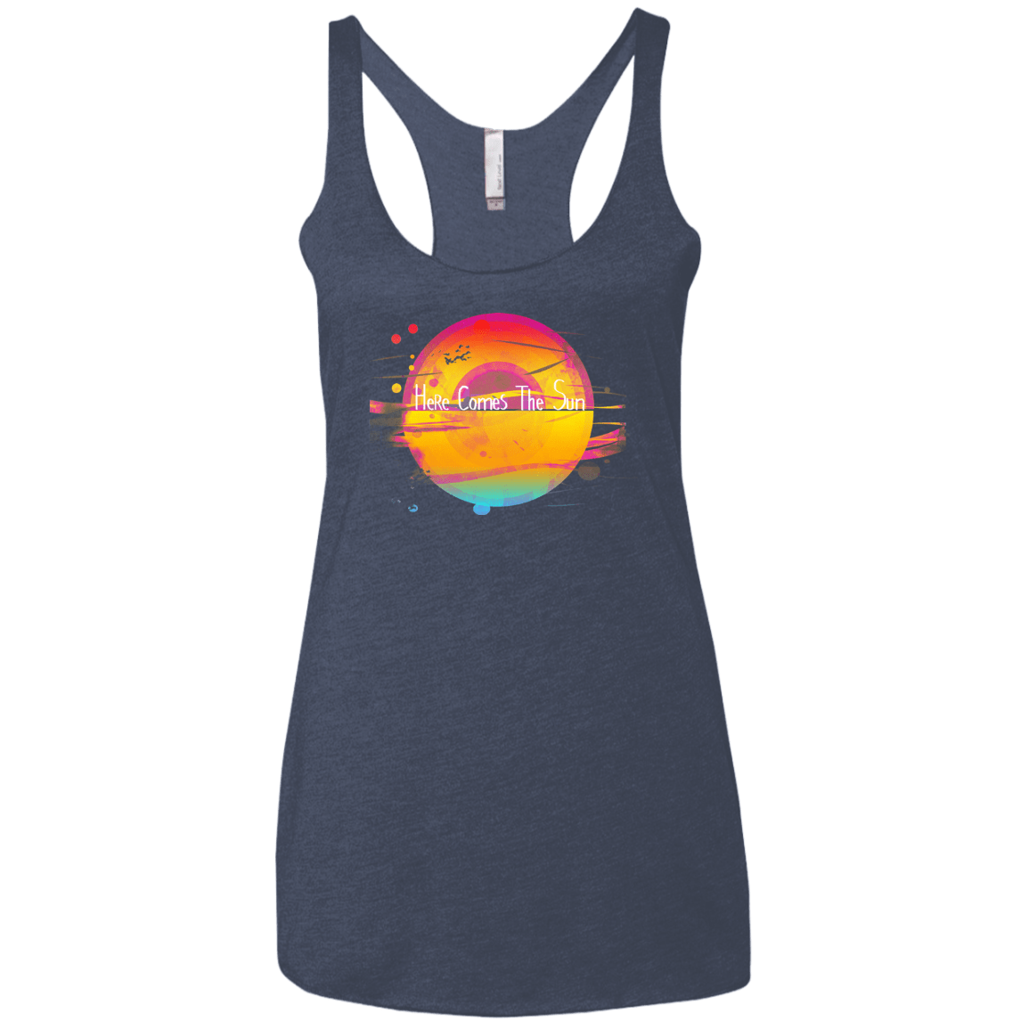 T-Shirts Vintage Navy / X-Small Here Comes The Sun (2) Women's Triblend Racerback Tank