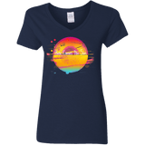 T-Shirts Navy / S Here Comes The Sun (2) Women's V-Neck T-Shirt