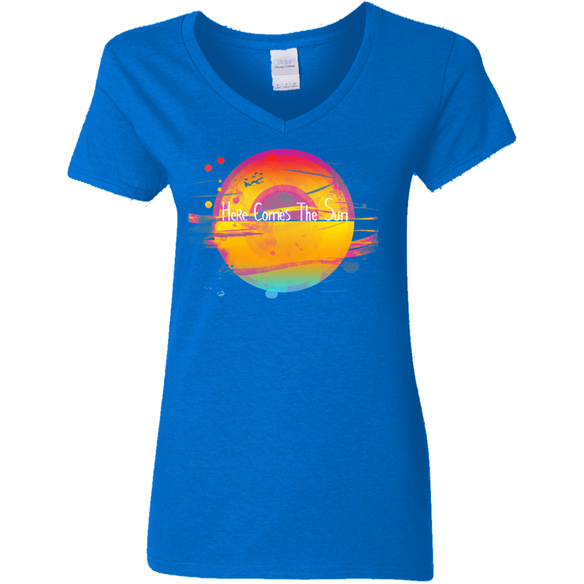 T-Shirts Royal / S Here Comes The Sun (2) Women's V-Neck T-Shirt