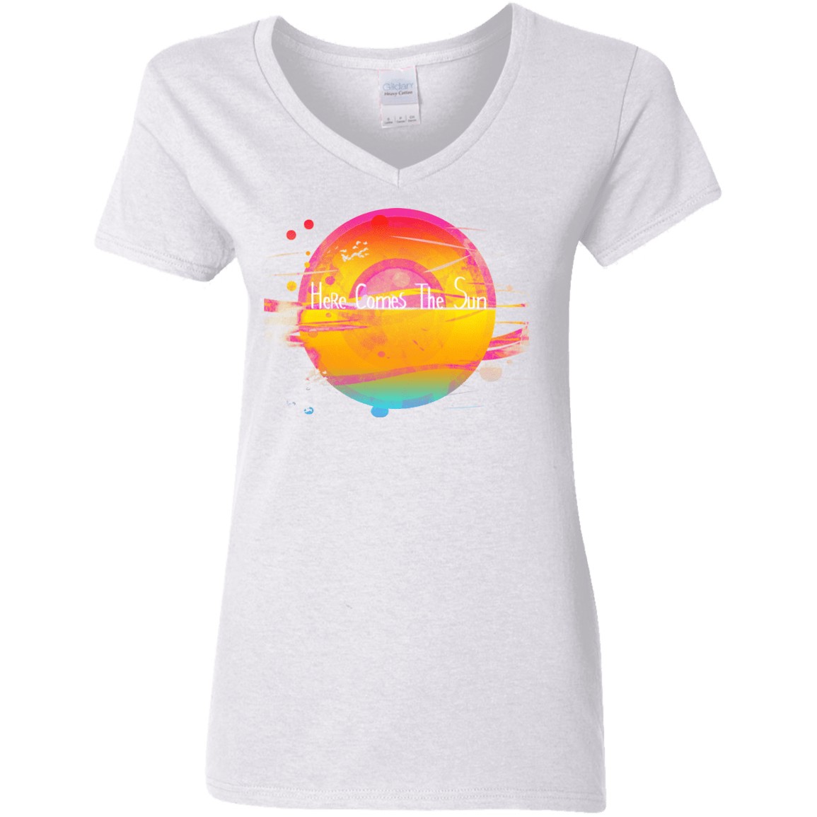 T-Shirts White / S Here Comes The Sun (2) Women's V-Neck T-Shirt