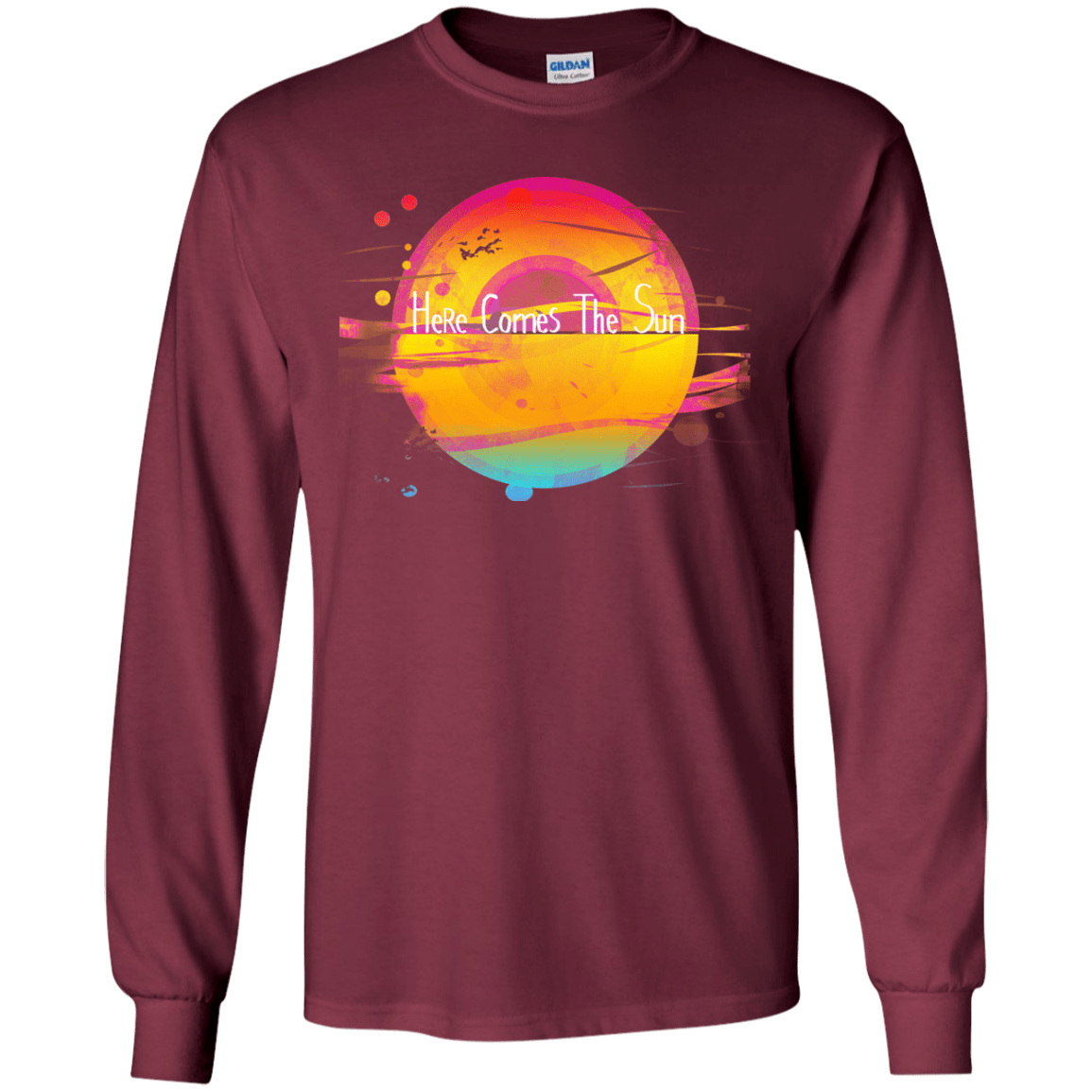 T-Shirts Maroon / YS Here Comes The Sun (2) Youth Long Sleeve T-Shirt
