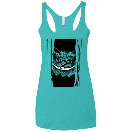 T-Shirts Tahiti Blue / X-Small Here's Cheshire Women's Triblend Racerback Tank